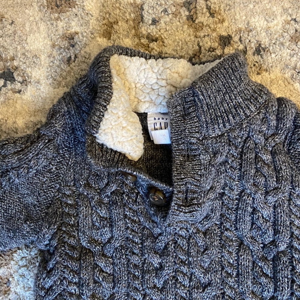 Gray sweater onesie 0-3M